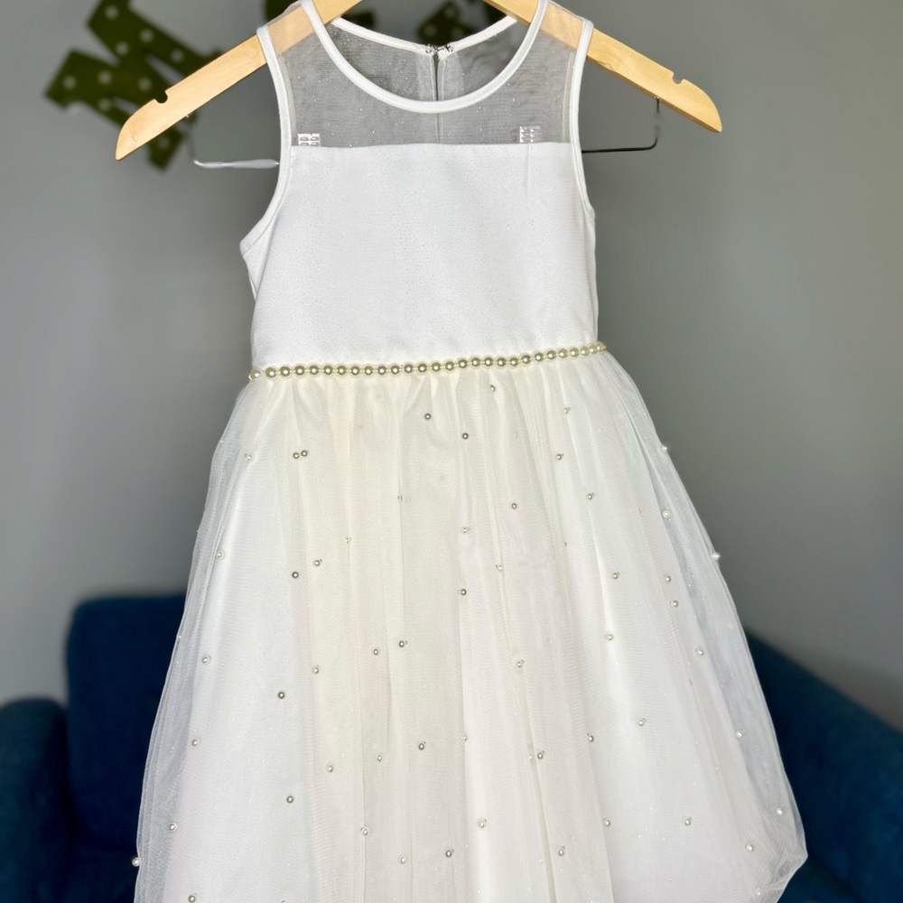 American Princess White Sequin Sleeveless Sundress
